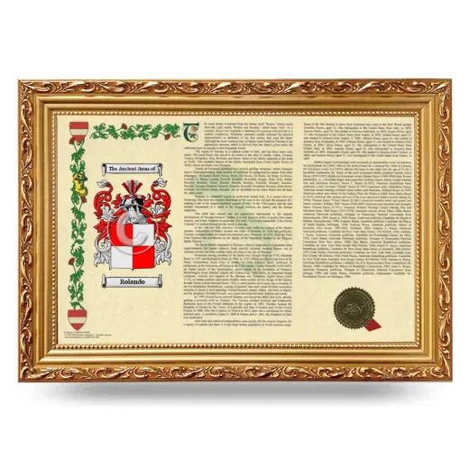 Rolando Armorial Landscape Framed - Gold