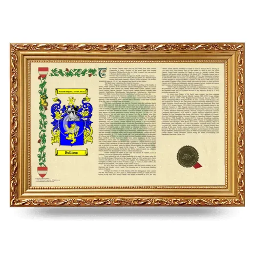 Rollison Armorial Landscape Framed - Gold