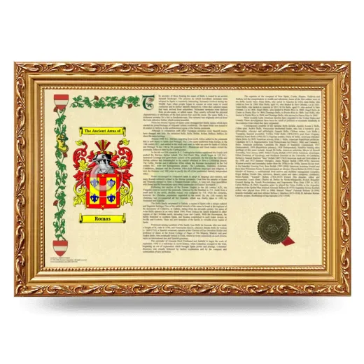 Romas Armorial Landscape Framed - Gold