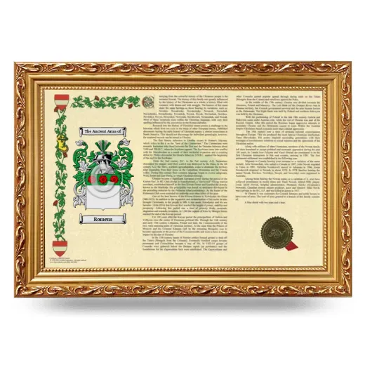 Romens Armorial Landscape Framed - Gold