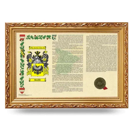Roselló Armorial Landscape Framed - Gold