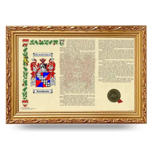 Rosenkrantz Armorial Landscape Framed - Gold