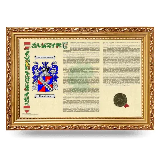 Rosenkranz Armorial Landscape Framed - Gold