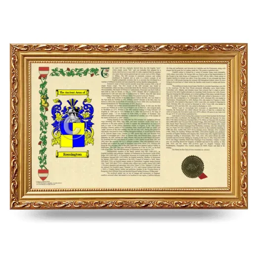 Rossington Armorial Landscape Framed - Gold