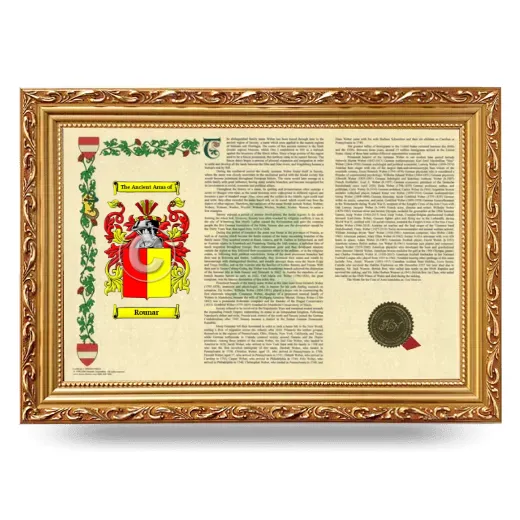 Rounar Armorial Landscape Framed - Gold