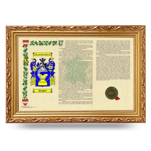 Rouquet Armorial Landscape Framed - Gold