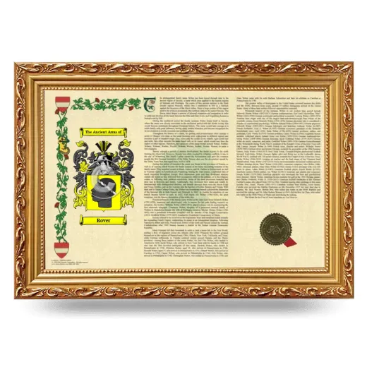 Rover Armorial Landscape Framed - Gold