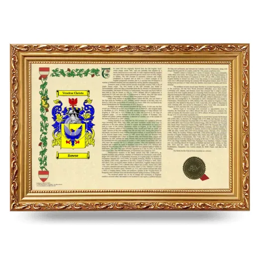 Rowse Armorial Landscape Framed - Gold