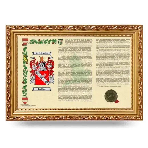 Rudden Armorial Landscape Framed - Gold