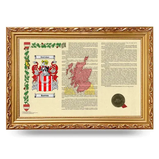Rueven Armorial Landscape Framed - Gold