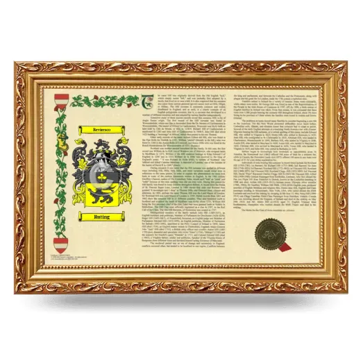 Ruting Armorial Landscape Framed - Gold