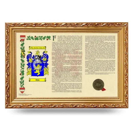 Rym Armorial Landscape Framed - Gold