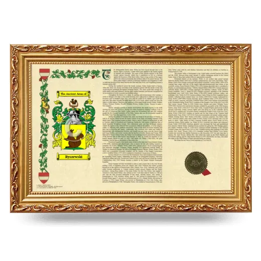 Ryszewski Armorial Landscape Framed - Gold