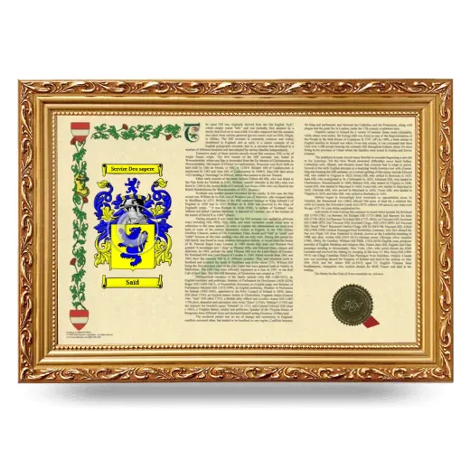 Saïd Armorial Landscape Framed - Gold