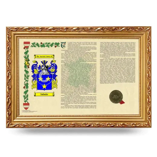 Sabatie Armorial Landscape Framed - Gold