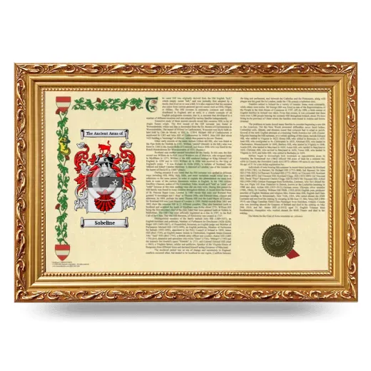 Sabeline Armorial Landscape Framed - Gold