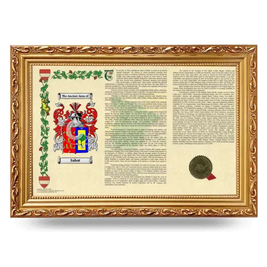 Sabot Armorial Landscape Framed - Gold