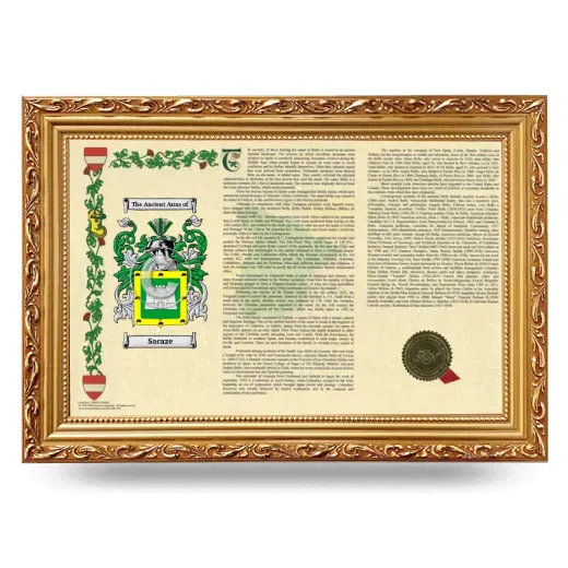 Sacaze Armorial Landscape Framed - Gold