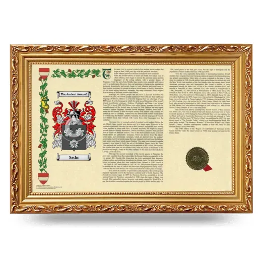 Sachs Armorial Landscape Framed - Gold