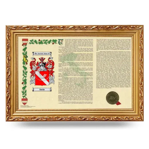 Sacio Armorial Landscape Framed - Gold