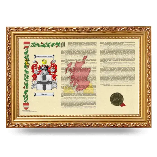Saens Armorial Landscape Framed - Gold