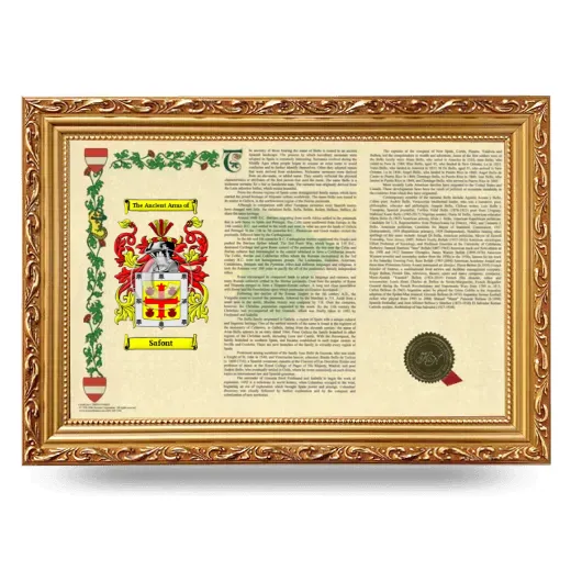 Safont Armorial Landscape Framed - Gold