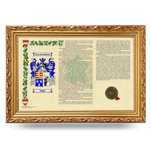 Saget Armorial Landscape Framed - Gold