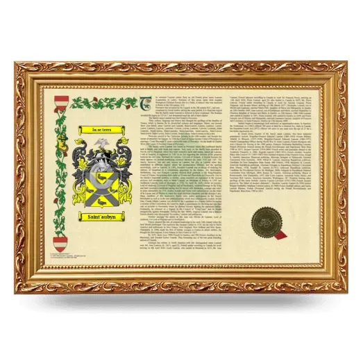 Saint'aubyn Armorial Landscape Framed - Gold