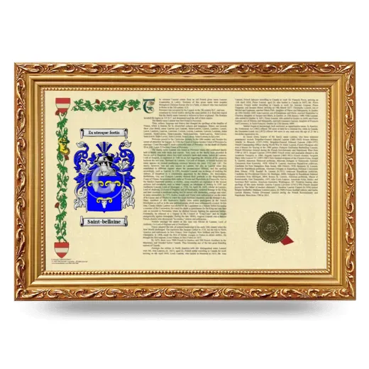 Saint-bellaine Armorial Landscape Framed - Gold