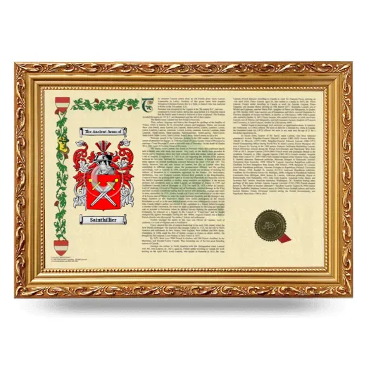 Sainthillier Armorial Landscape Framed - Gold
