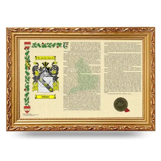 Salenes Armorial Landscape Framed - Gold