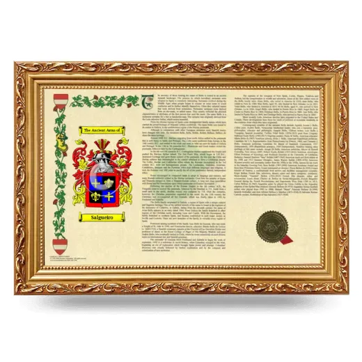 Salgueiro Armorial Landscape Framed - Gold