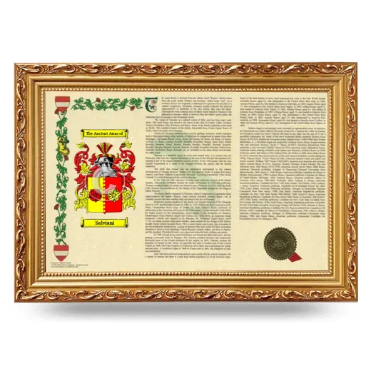 Salviani Armorial Landscape Framed - Gold
