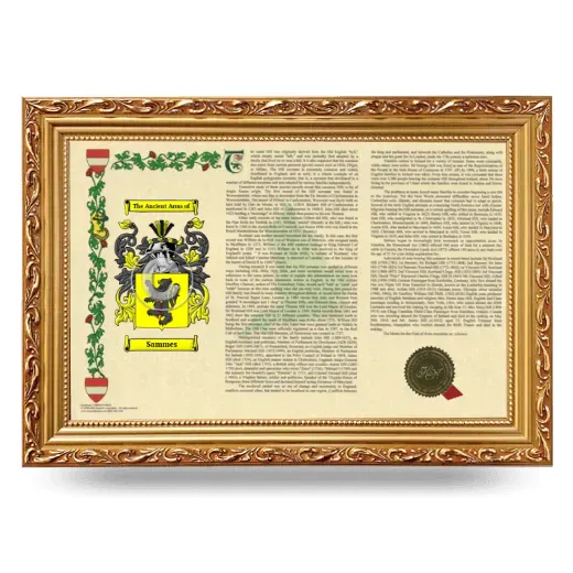 Sammes Armorial Landscape Framed - Gold