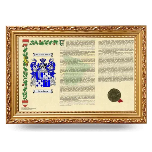 San-diego Armorial Landscape Framed - Gold