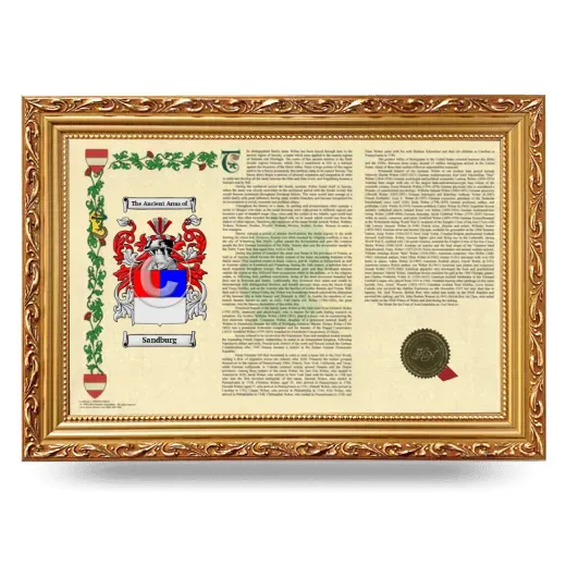 Sandburg Armorial Landscape Framed - Gold