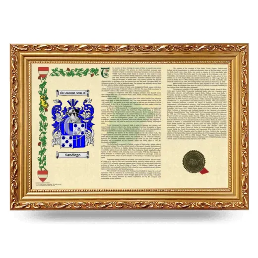 Sandiego Armorial Landscape Framed - Gold