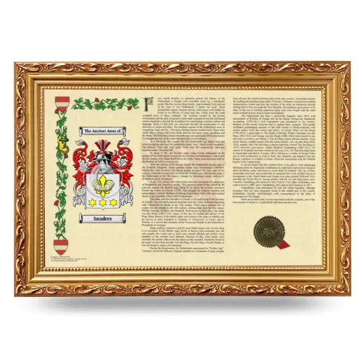 Sandres Armorial Landscape Framed - Gold