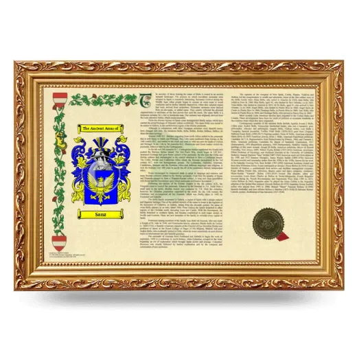 Sanz Armorial Landscape Framed - Gold