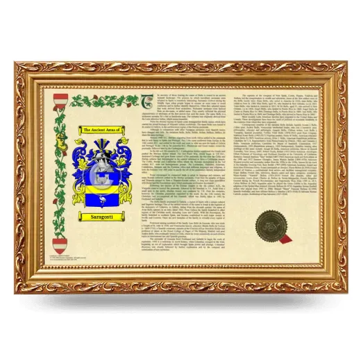 Saragosti Armorial Landscape Framed - Gold