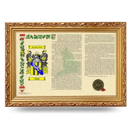 Sargis Armorial Landscape Framed - Gold