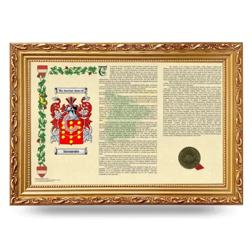 Sarmento Armorial Landscape Framed - Gold