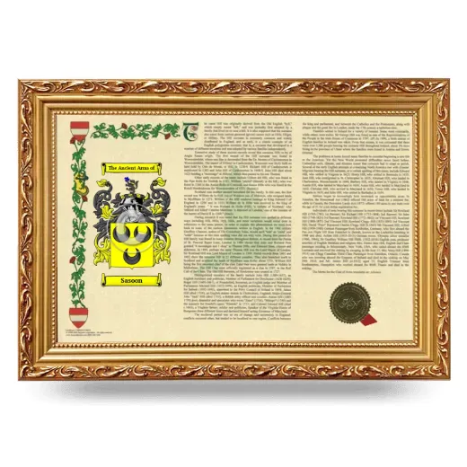 Sasoon Armorial Landscape Framed - Gold