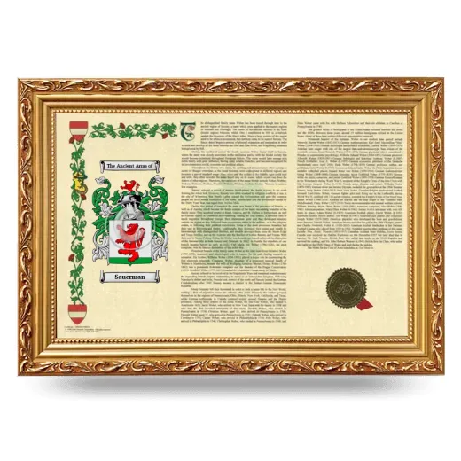 Sauerman Armorial Landscape Framed - Gold
