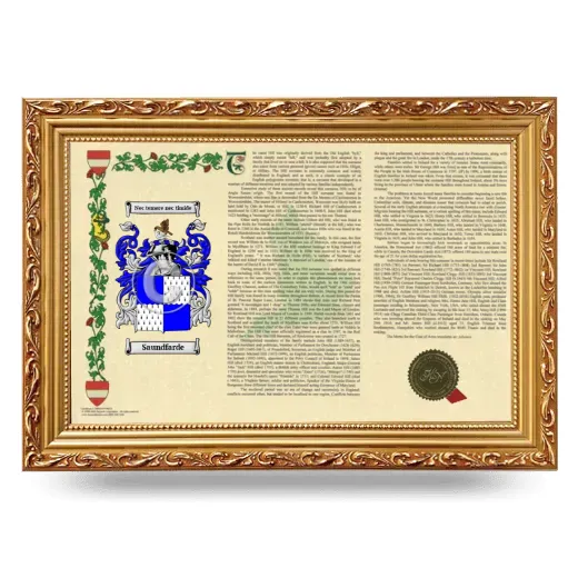 Saundfarde Armorial Landscape Framed - Gold