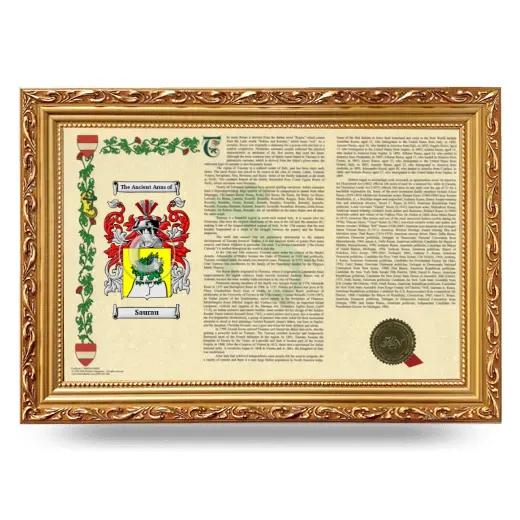 Saurau Armorial Landscape Framed - Gold