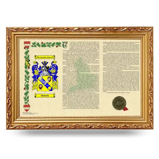 Saussey Armorial Landscape Framed - Gold