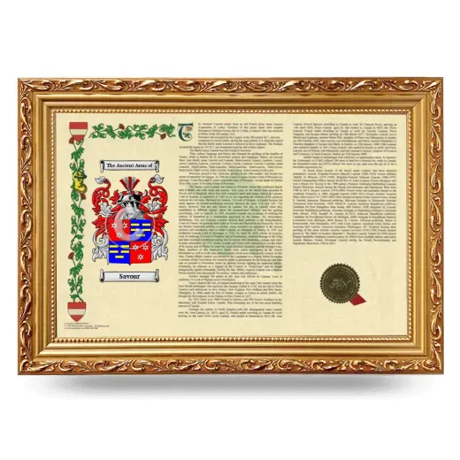Savour Armorial Landscape Framed - Gold