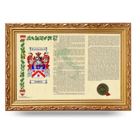 Scarlatta Armorial Landscape Framed - Gold