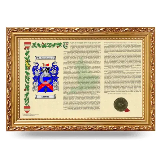 Scawen Armorial Landscape Framed - Gold